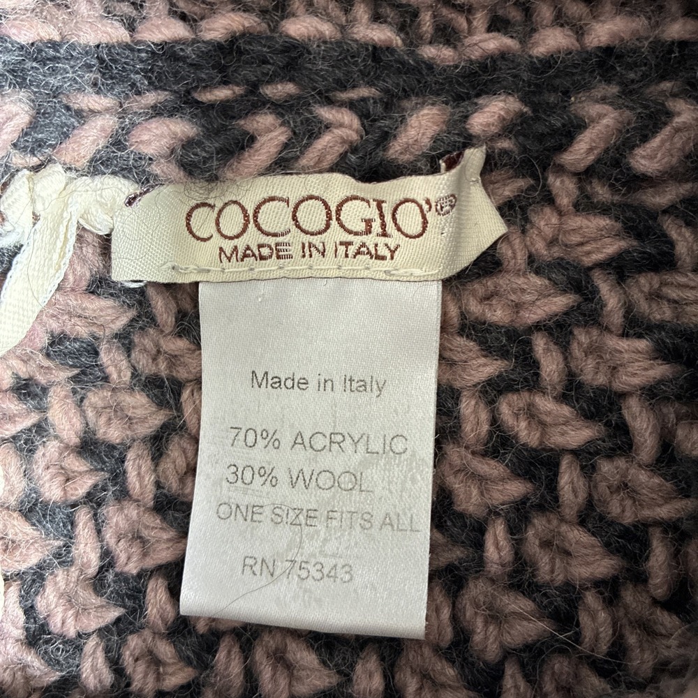 Cocogio Sweater Poncho Womens OS Gray Wool Alpaca Blend Layer Cozy Shawl - Picture 3 of 6